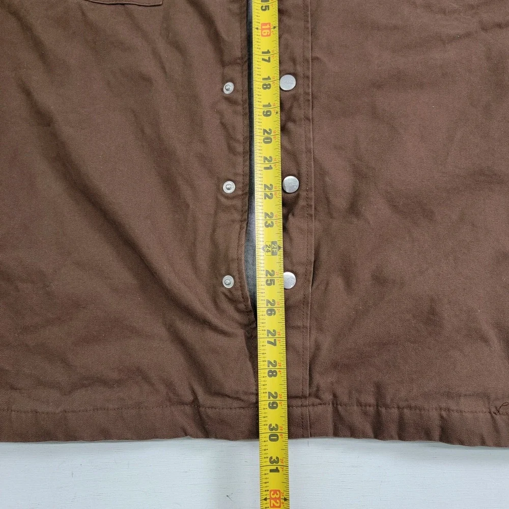 Dickies Men's Brown Quilt Lined Fleece Hooded Utility Canvas Work Jacket Size XL